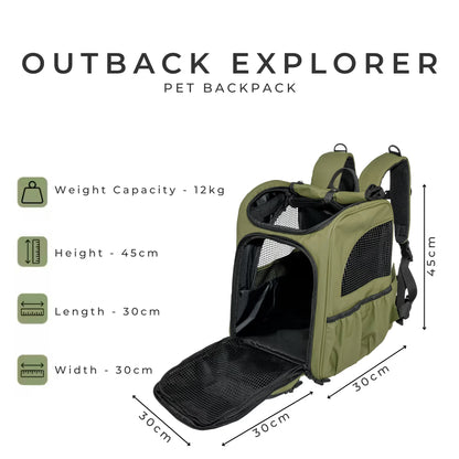 The Outback Explorer | Heavy Duty Pet Backpack - 12kg Max