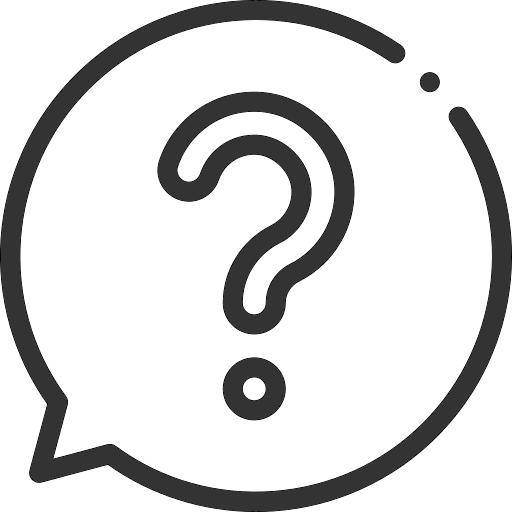 FAQ question icon used for Pawbella's frequently asked questions section, featuring a speech bubble with a question mark.