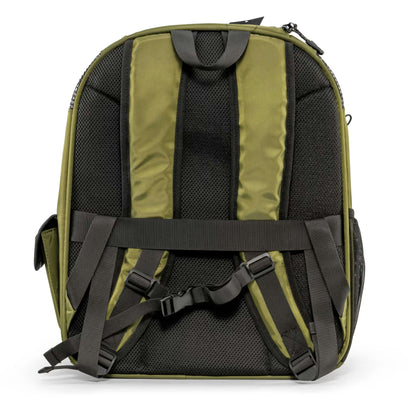The Pawbella Panorama XL | Bubble Pet Carrier Backpack (10kg max) in green and black features padded shoulder straps, chest and waist straps, and breathable mesh padding for comfy Aussie adventures.